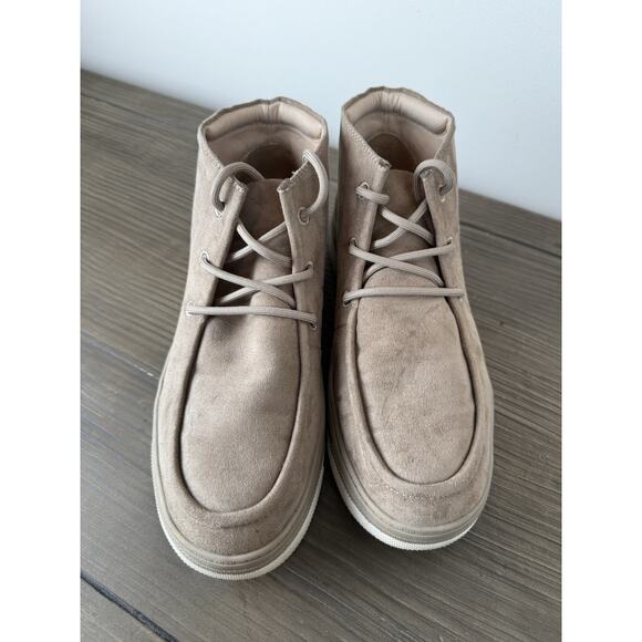 Dr Scholl's Get Hyped Comfort Lace Up Booties Suede Boots Tan Women’s Sz 8 - Picture 2 of 8